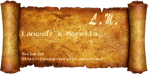 Lancsák Morella névjegykártya